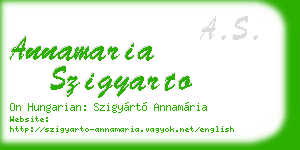 annamaria szigyarto business card